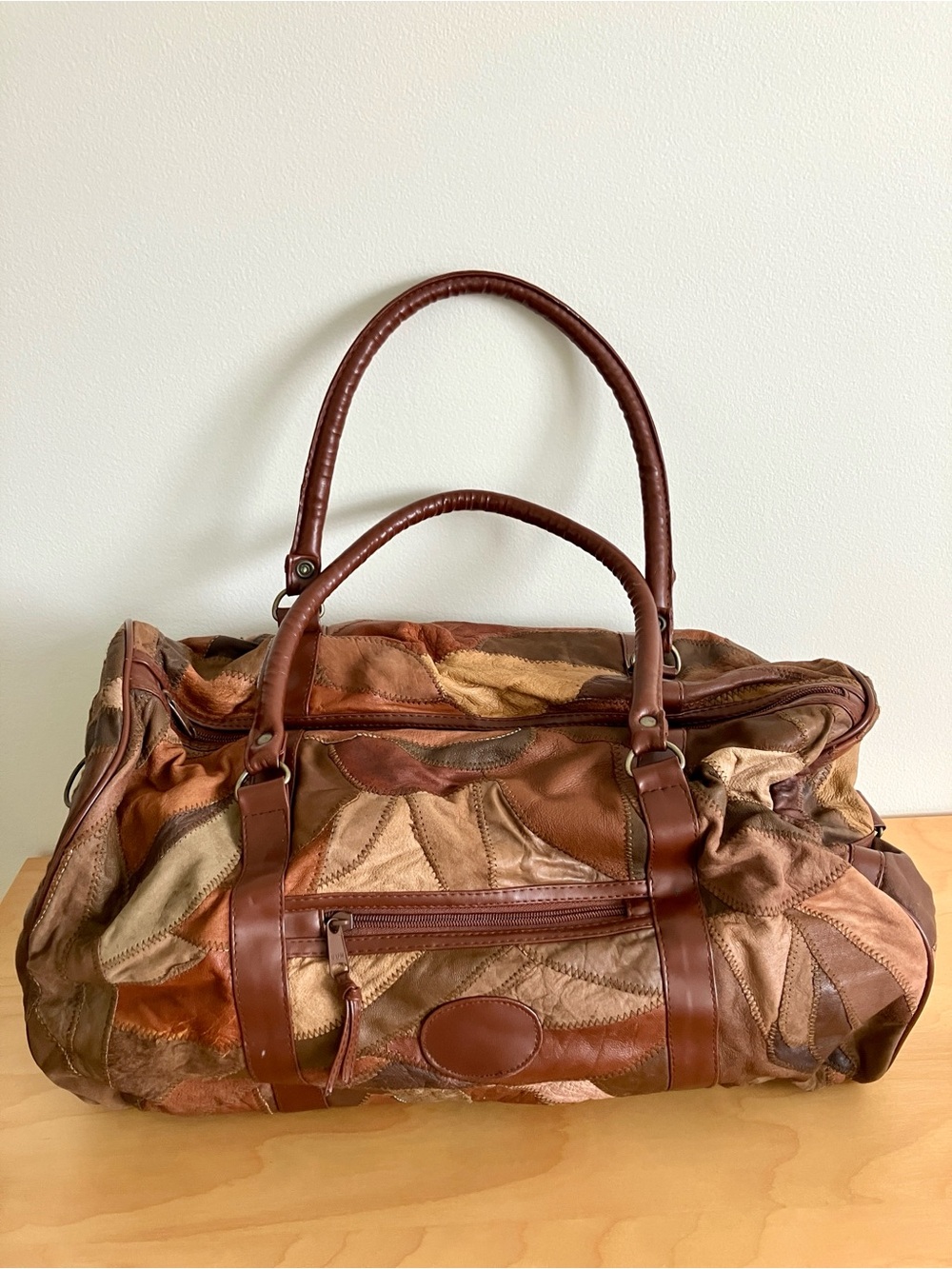 Genuine Patchwork Leather Weekender Bag